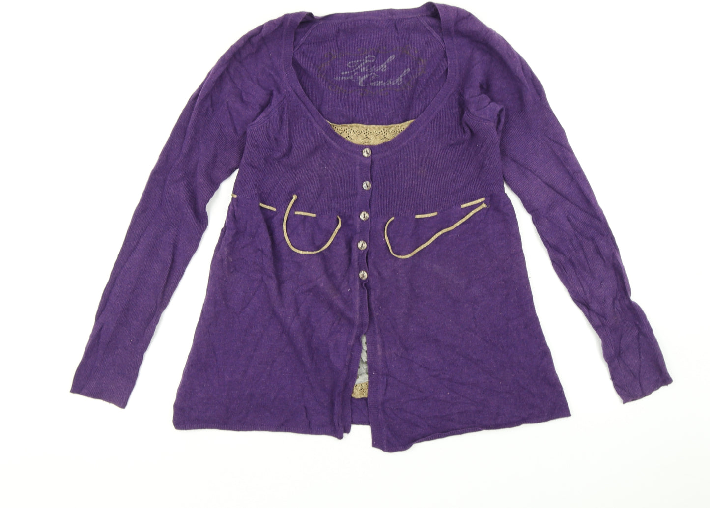 Fish and Cash Womens Purple   Pullover Jumper Size L