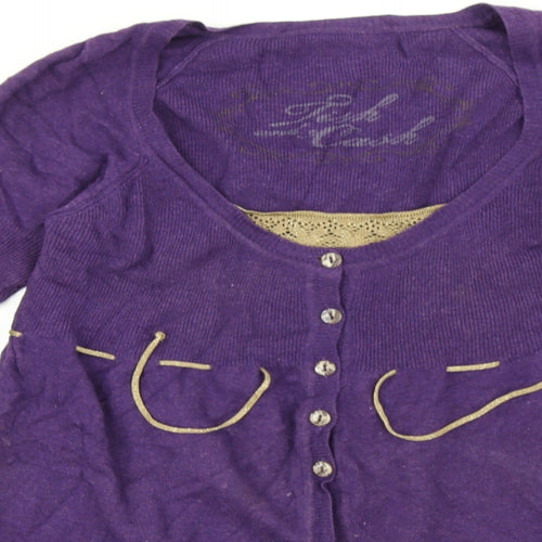 Fish and Cash Womens Purple   Pullover Jumper Size L