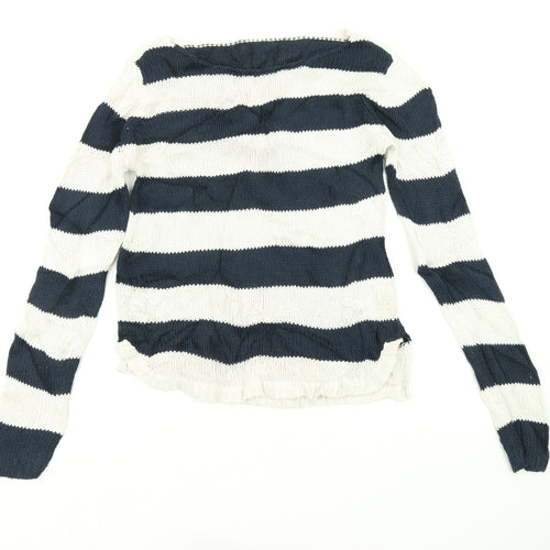 VILA Womens Multicoloured Striped  Pullover Jumper Size M