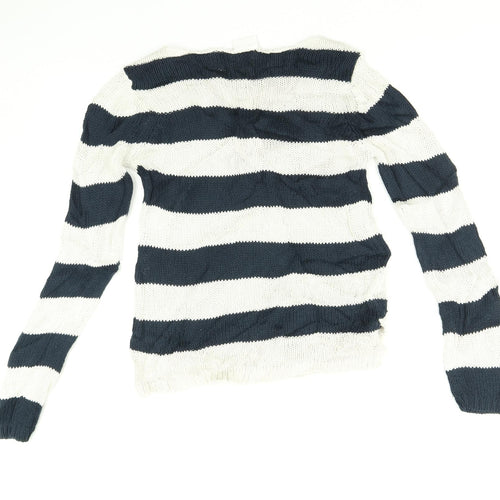 VILA Womens Multicoloured Striped  Pullover Jumper Size M
