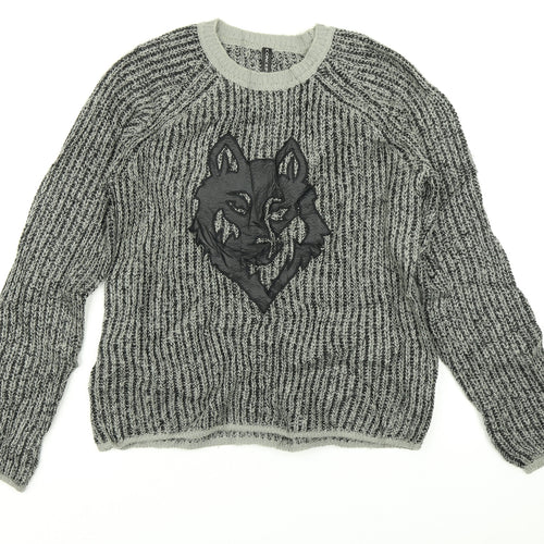 concept club Womens Multicoloured   Pullover Jumper Size S  - Wolf Print
