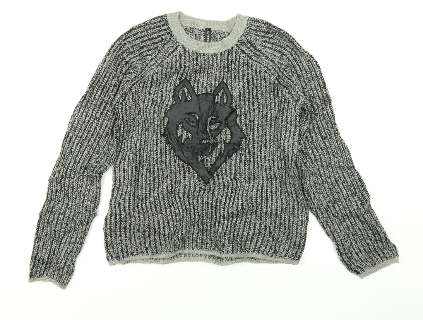 concept club Womens Multicoloured   Pullover Jumper Size S  - Wolf Print