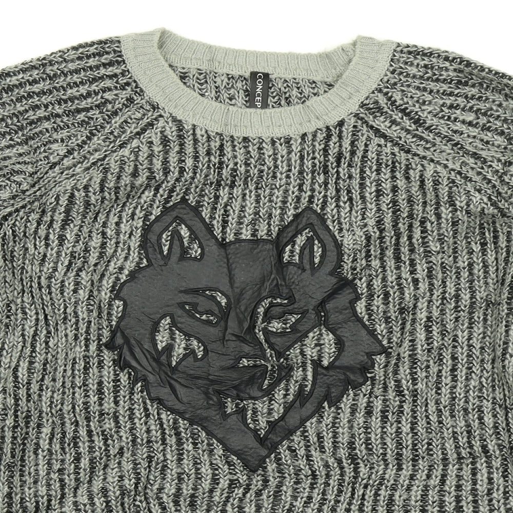 concept club Womens Multicoloured   Pullover Jumper Size S  - Wolf Print