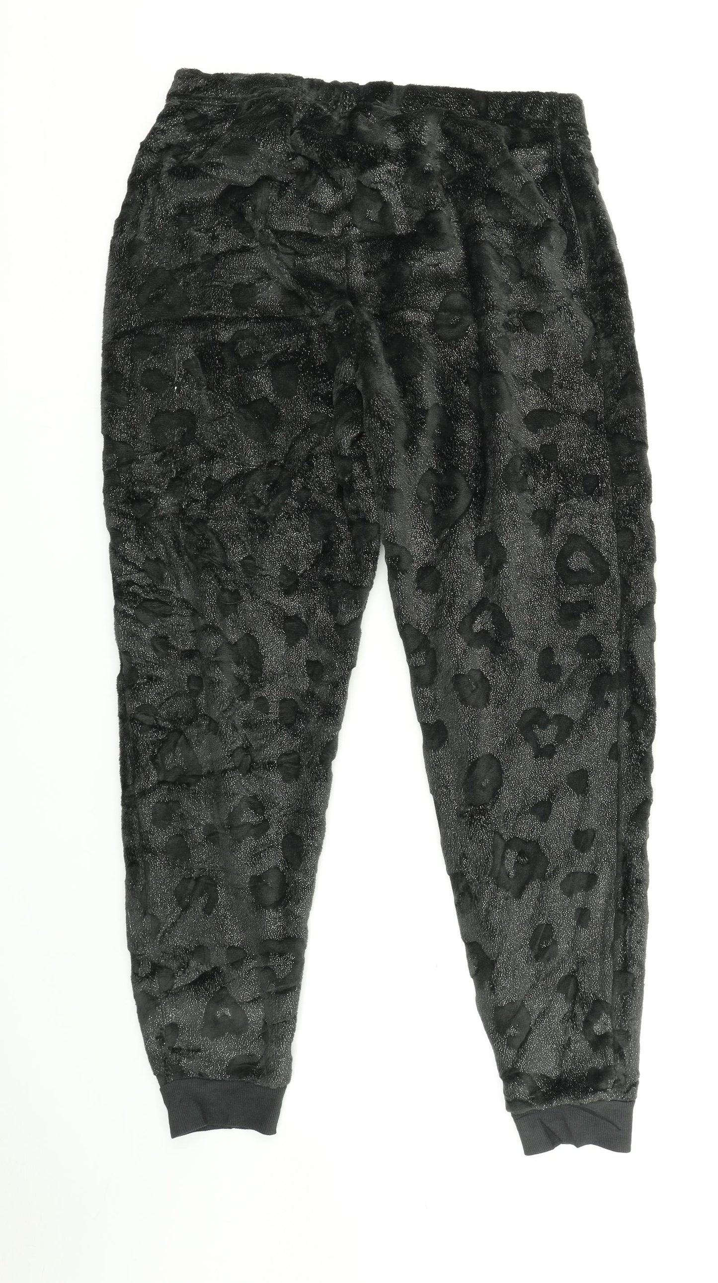 George Womens Black Animal Print   Pyjama Pants Size 12