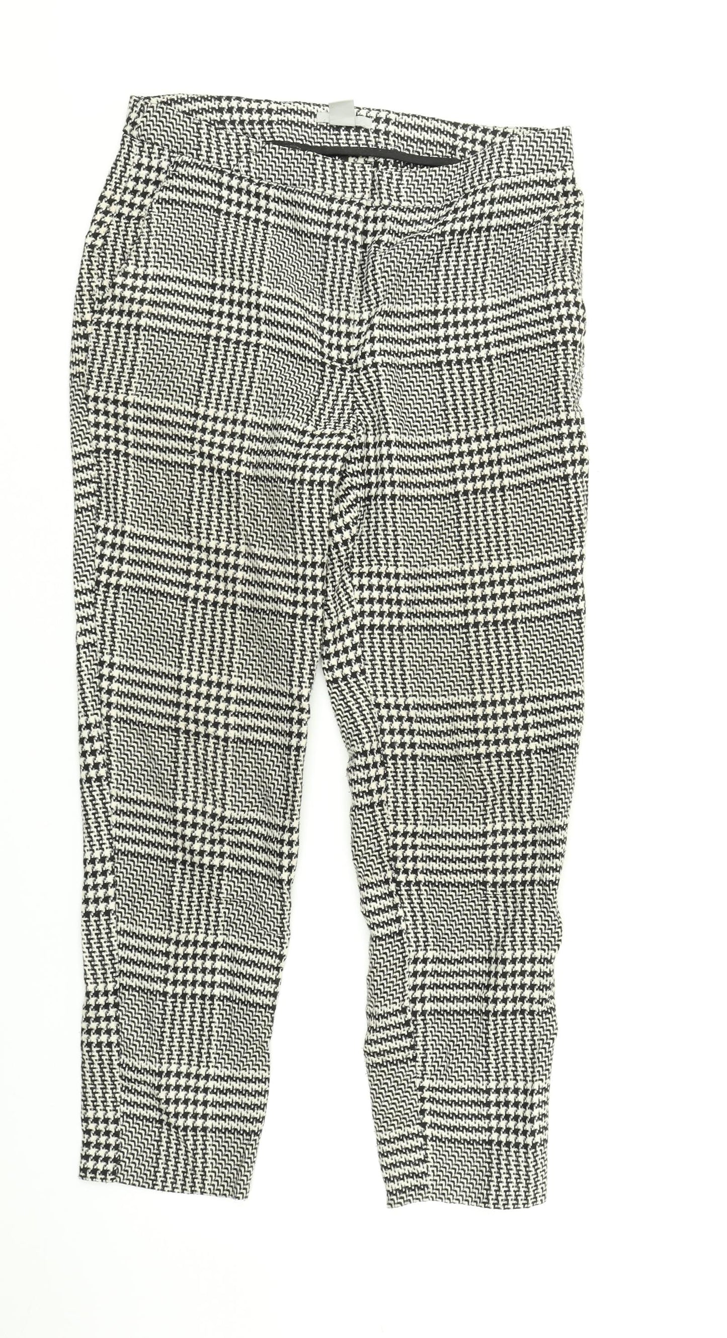 H&M Womens Multicoloured Check  Trousers  Size 10 L25 in