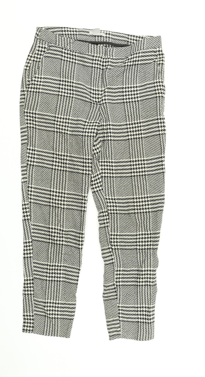 H&M Womens Multicoloured Check  Trousers  Size 10 L25 in