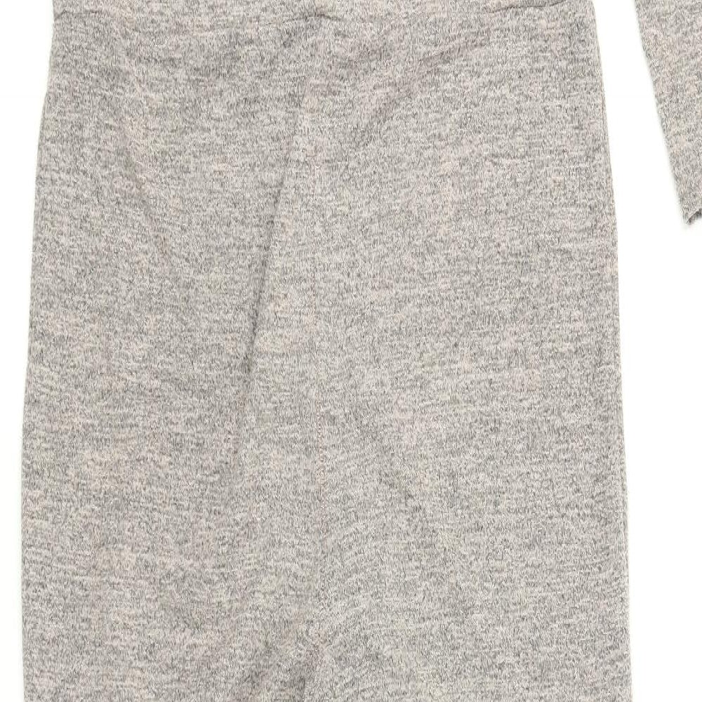 Boohoo Womens Grey Solid  Top One Piece Size M  - Knee slit