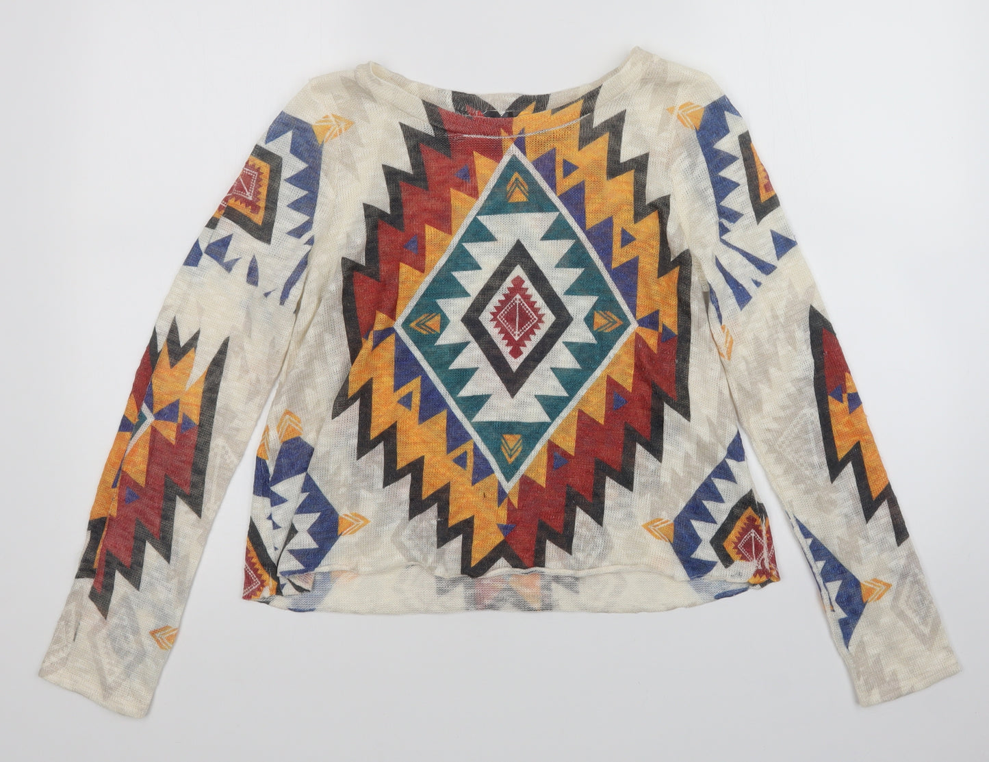 SAGE Womens Multicoloured Argyle/Diamond  Pullover Jumper Size L