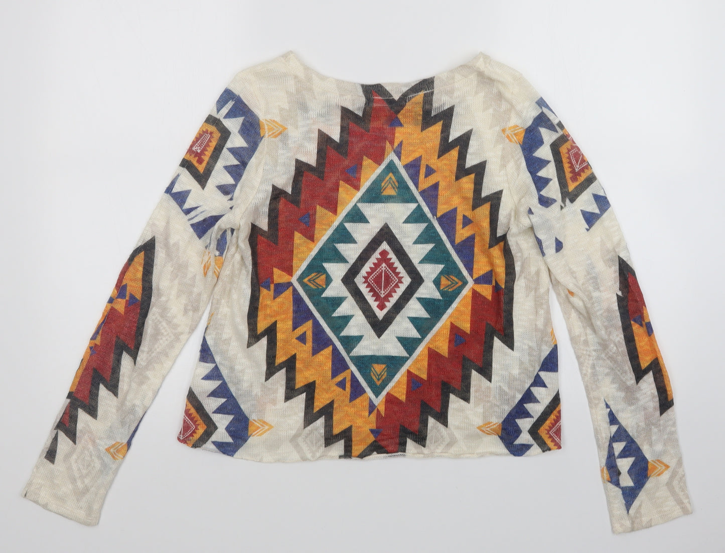 SAGE Womens Multicoloured Argyle/Diamond  Pullover Jumper Size L