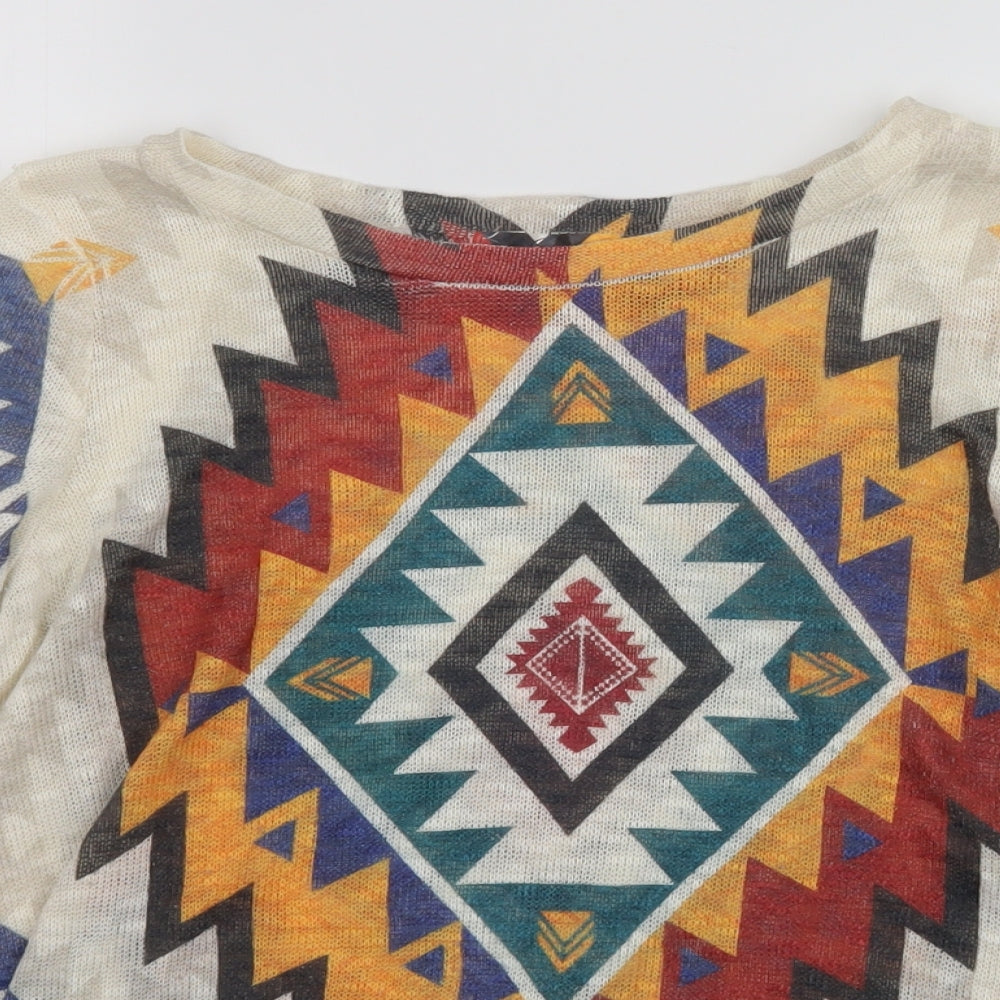SAGE Womens Multicoloured Argyle/Diamond  Pullover Jumper Size L