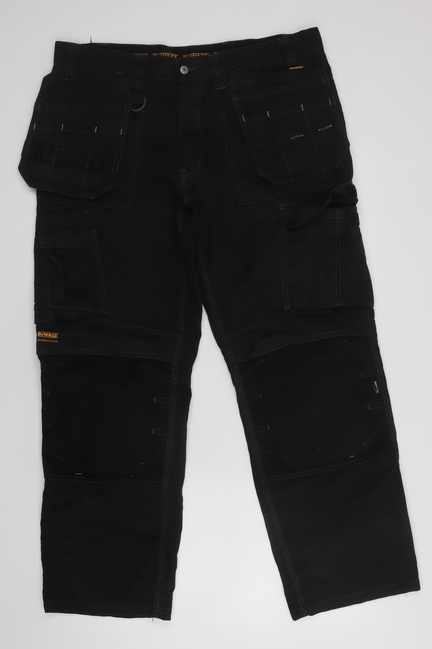 DEWALT Mens Black   Cargo Trousers Size 36 in L31 in - work trousers