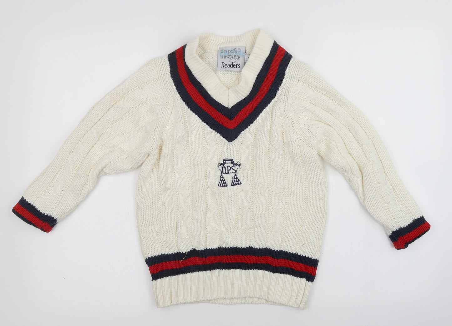 READERS Boys White   Pullover Jumper
