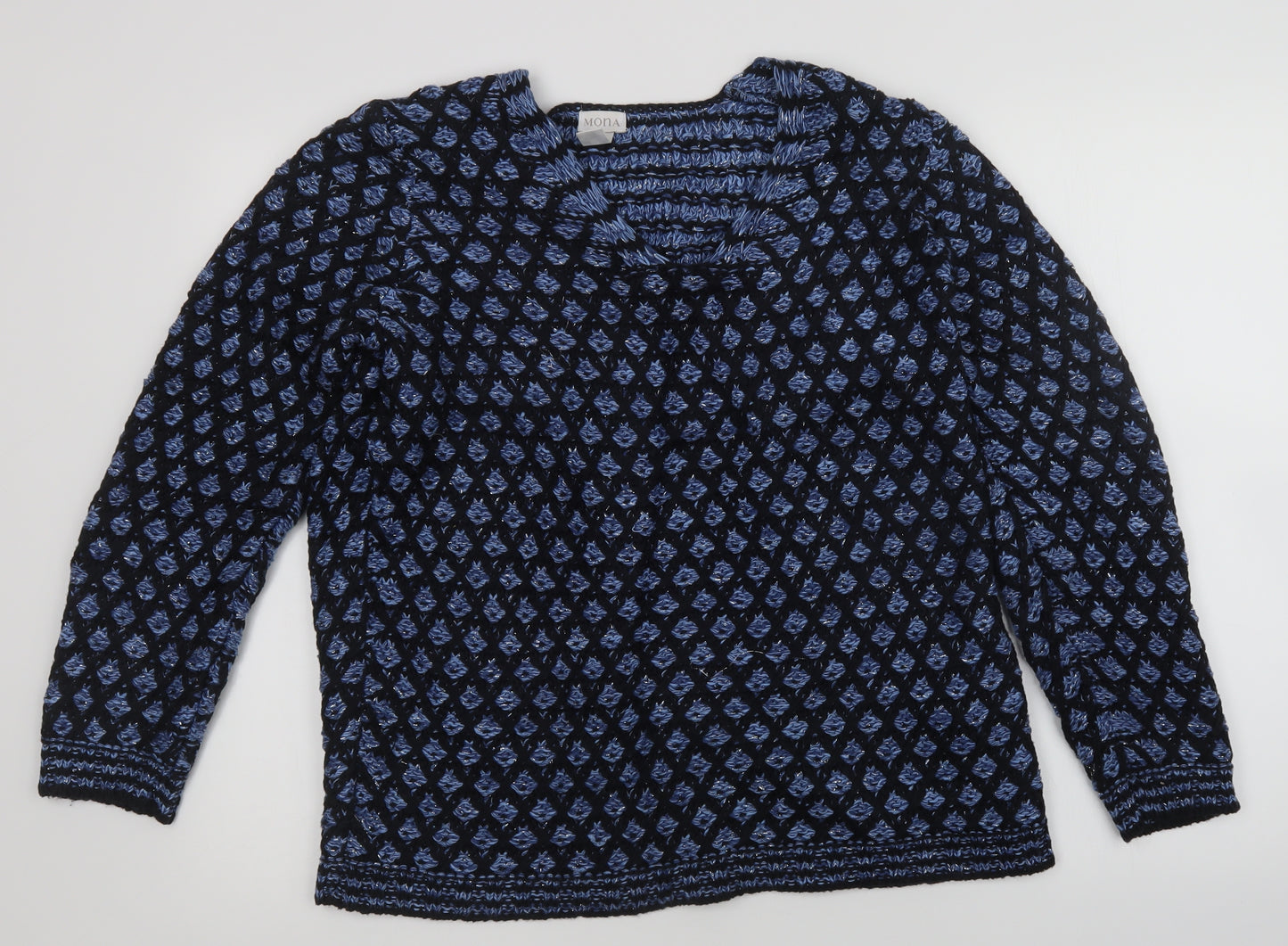 MONA Womens Multicoloured Check  Pullover Jumper Size 16