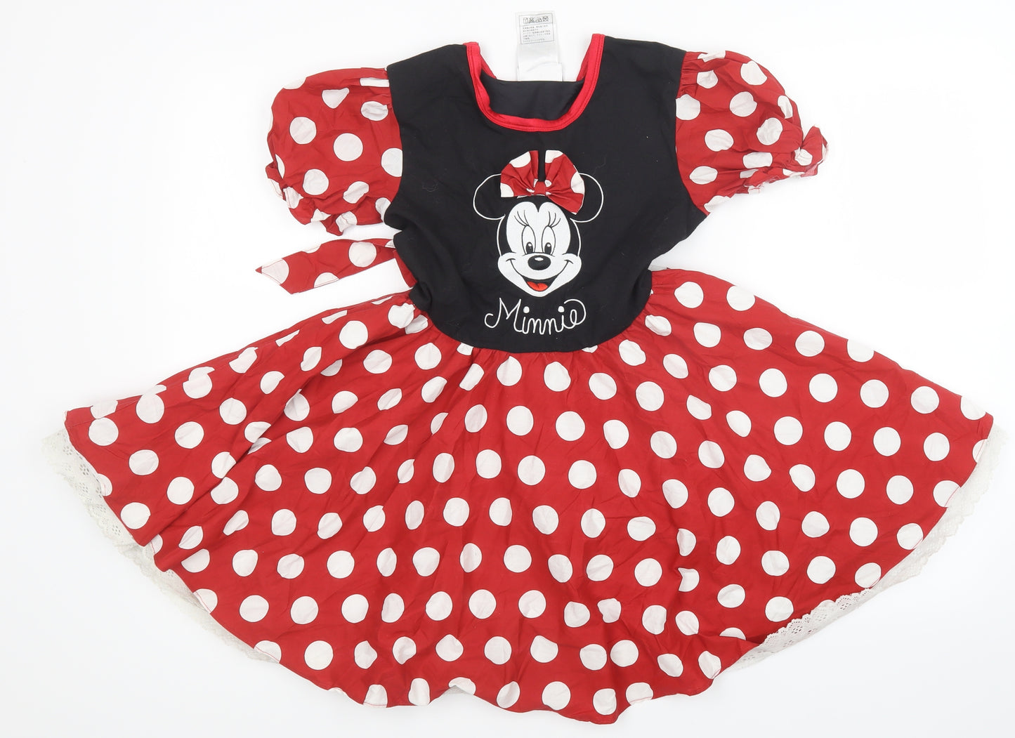 Disney Girls Multicoloured Polka Dot  A-Line  Size M