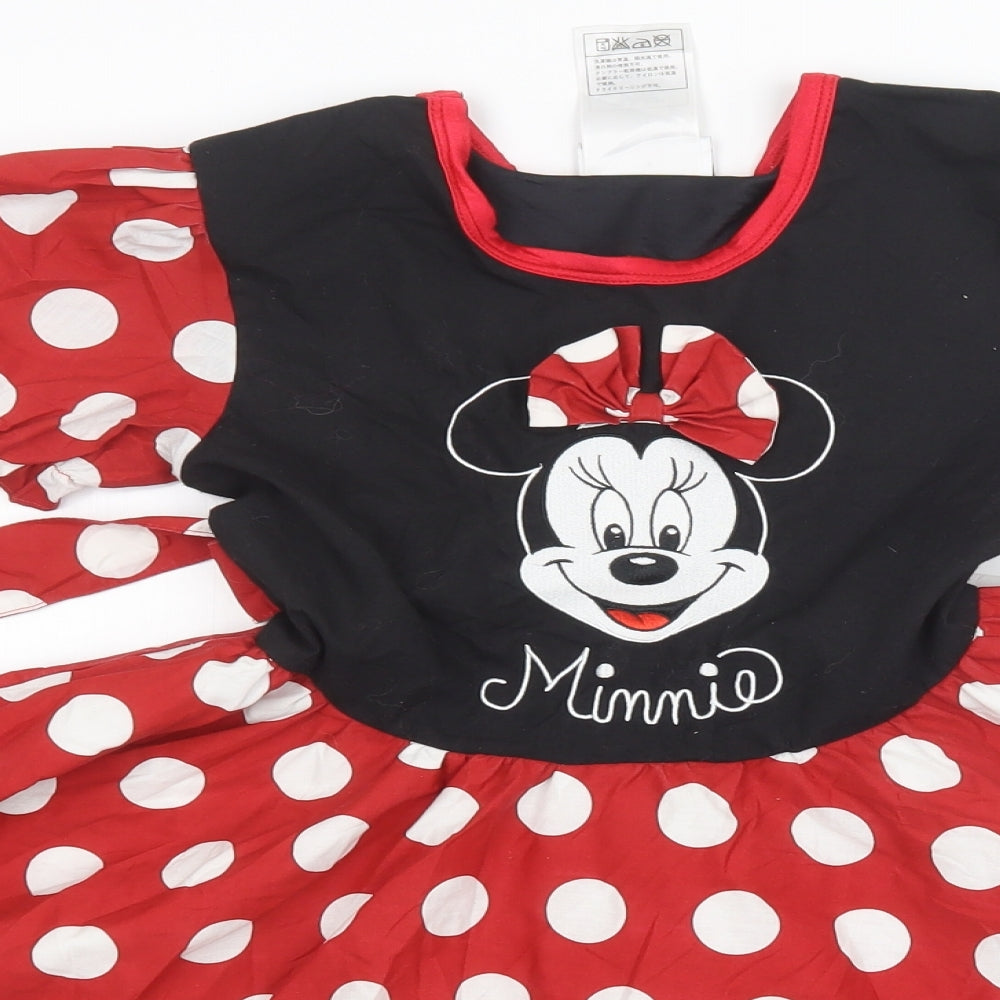 Disney Girls Multicoloured Polka Dot  A-Line  Size M