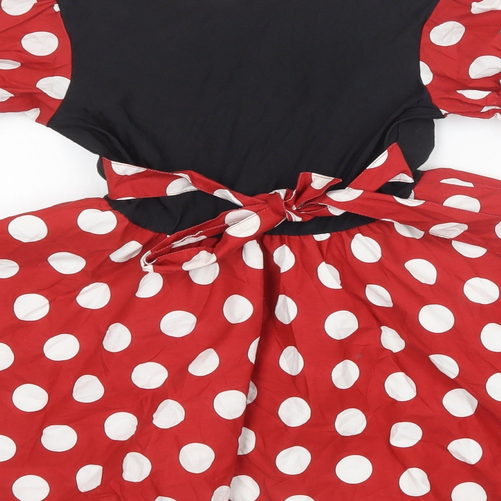 Disney Girls Multicoloured Polka Dot  A-Line  Size M