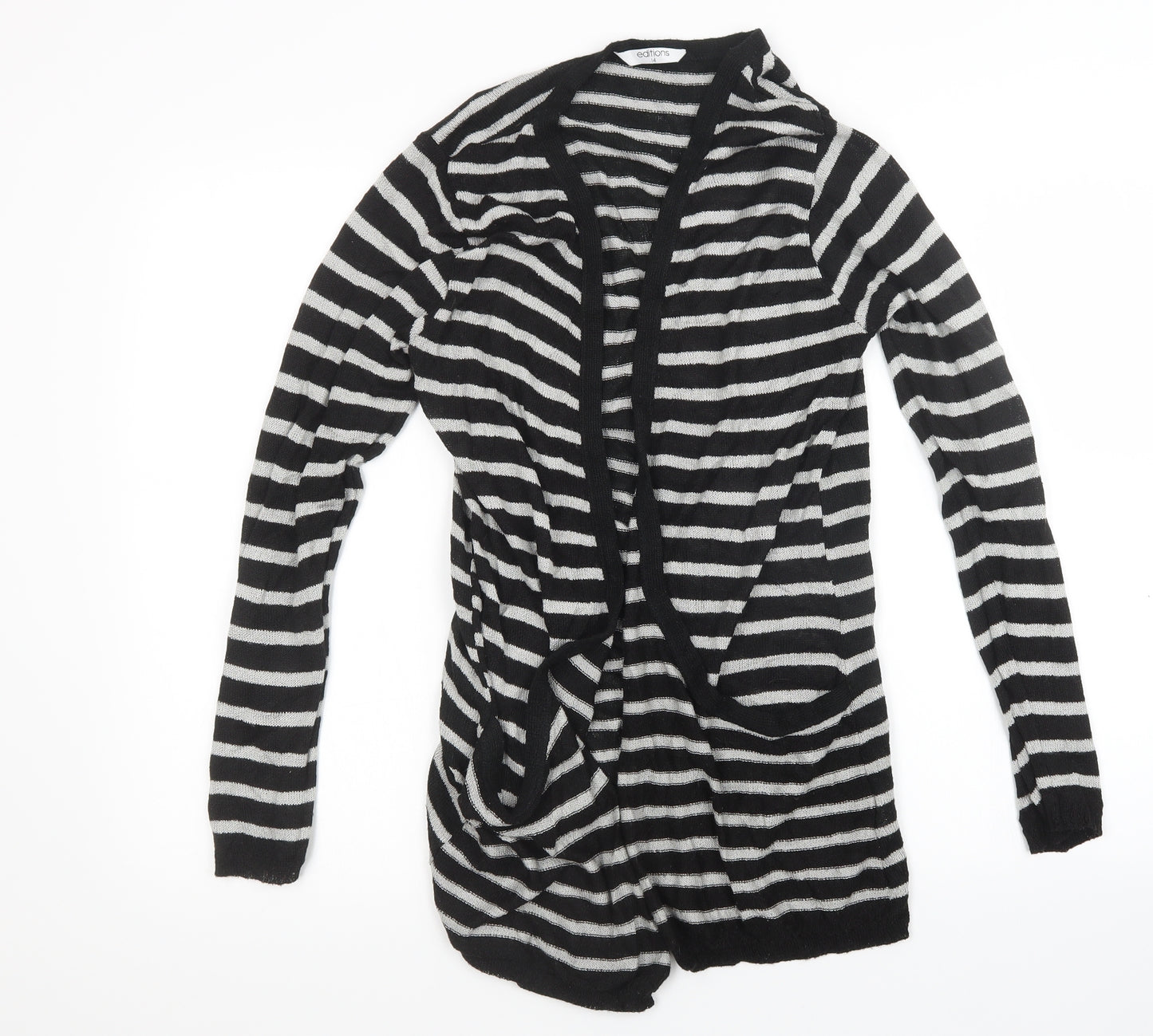 editions Womens Multicoloured Striped  Cardigan Jumper Size 14