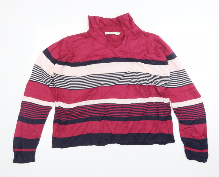 EWM Womens Multicoloured Striped Pullover Jumper Size L