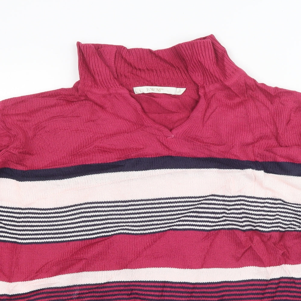 EWM Womens Multicoloured Striped  Pullover Jumper Size L