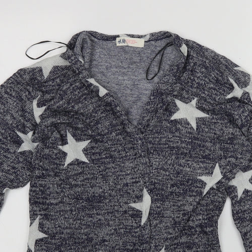 H&M Girls Blue   Cardigan Jumper Size 14 Years