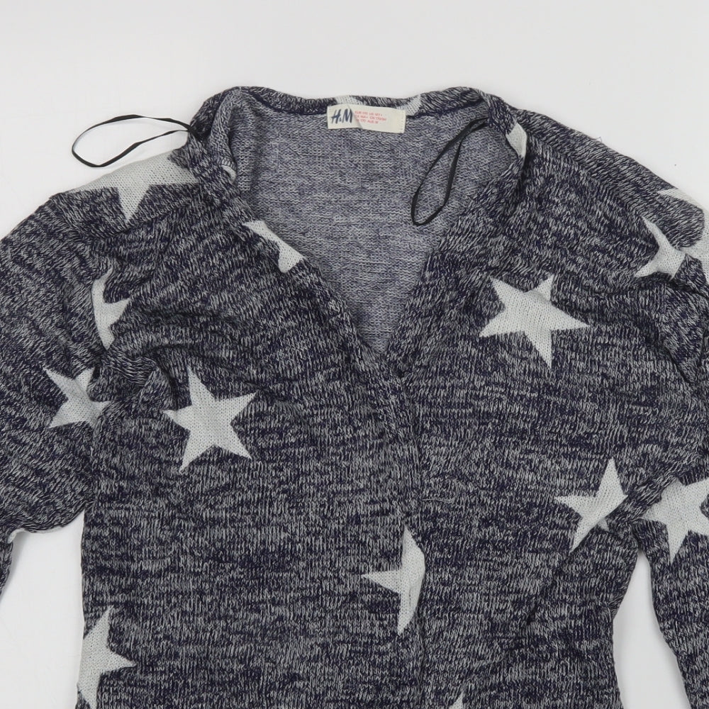 H&M Girls Blue   Cardigan Jumper Size 14 Years