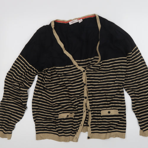 EWM Womens Multicoloured Striped  Cardigan Jumper Size M