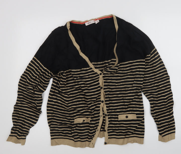 EWM Womens Multicoloured Striped Cardigan Jumper Size M