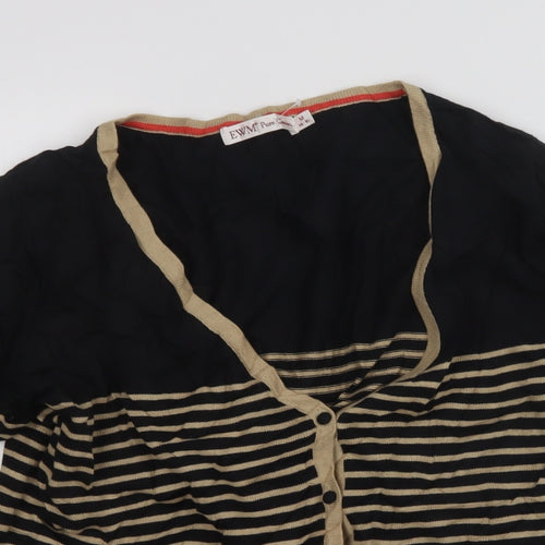 EWM Womens Multicoloured Striped  Cardigan Jumper Size M