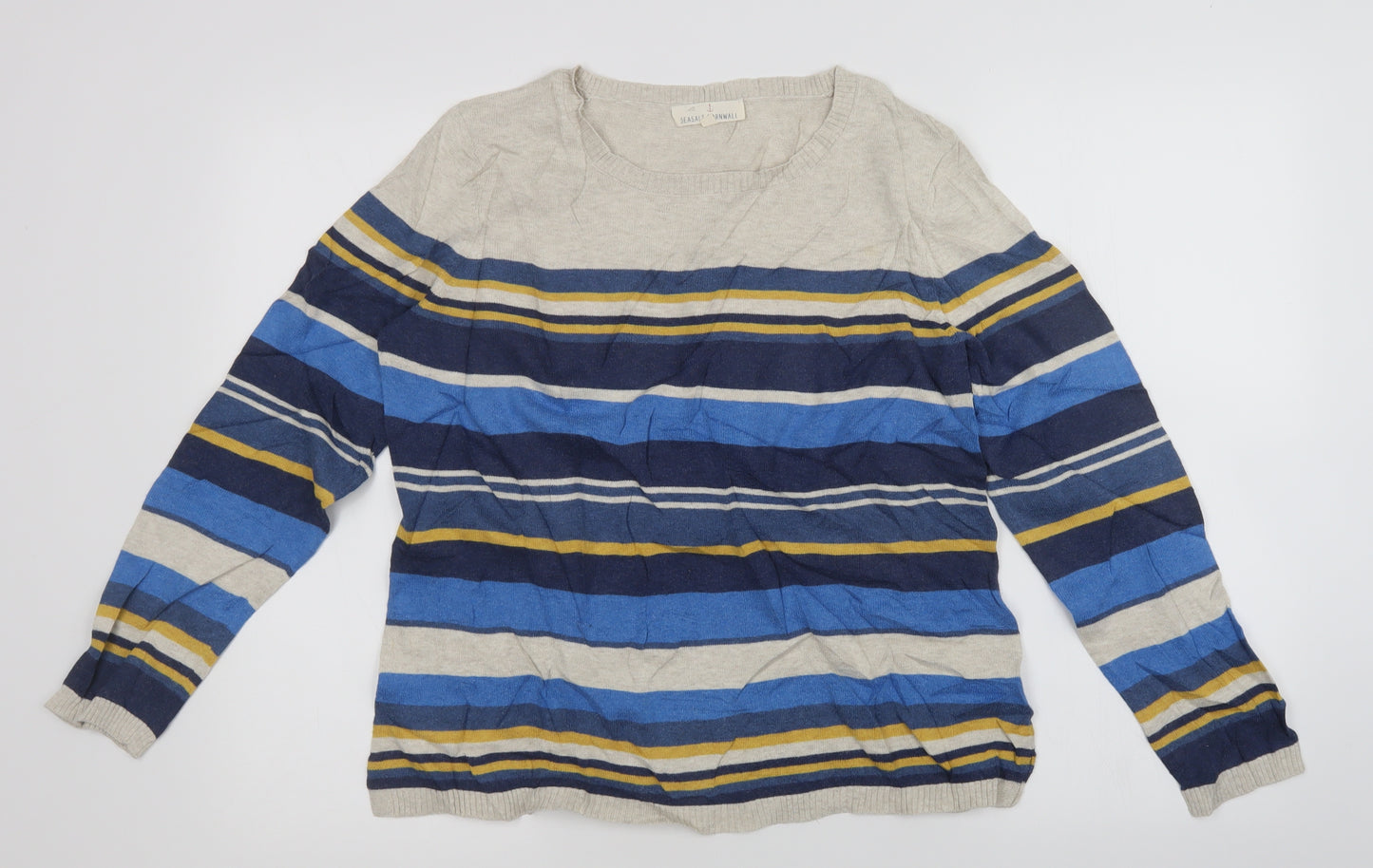seasalt cornwall Womens Multicoloured Striped  Pullover Jumper Size 14