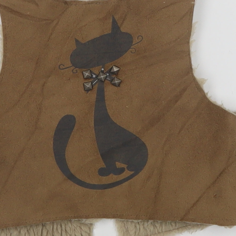 max Girls Brown   Vest Jumper Size 6-9 Months