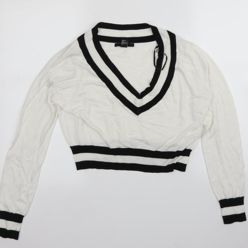 FOREVER 21 Womens White   Pullover Jumper Size M