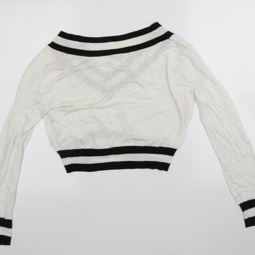 FOREVER 21 Womens White   Pullover Jumper Size M