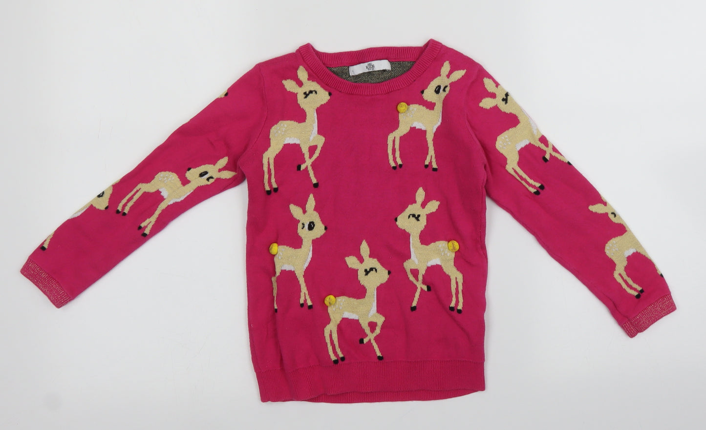 M&S Girls Pink   Pullover Jumper Size 5-6 Years