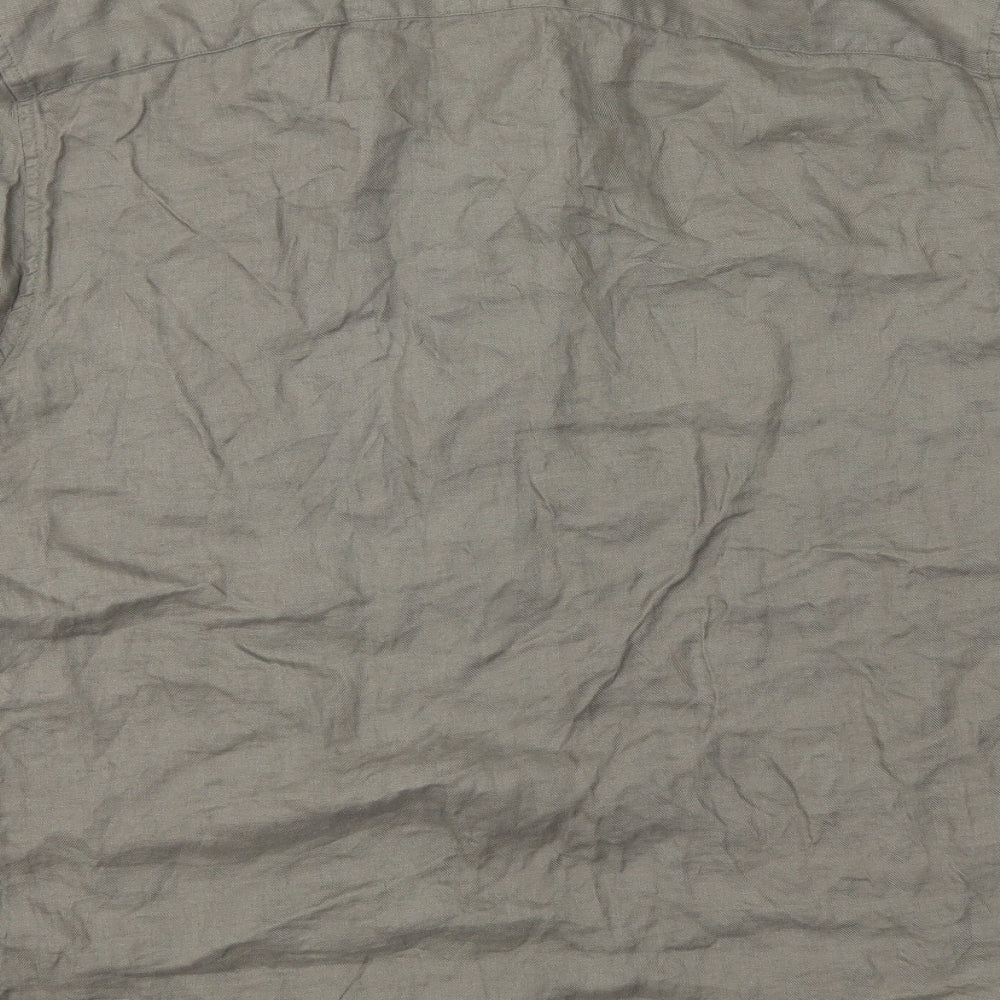 M&S Mens Green    Button-Up Size L