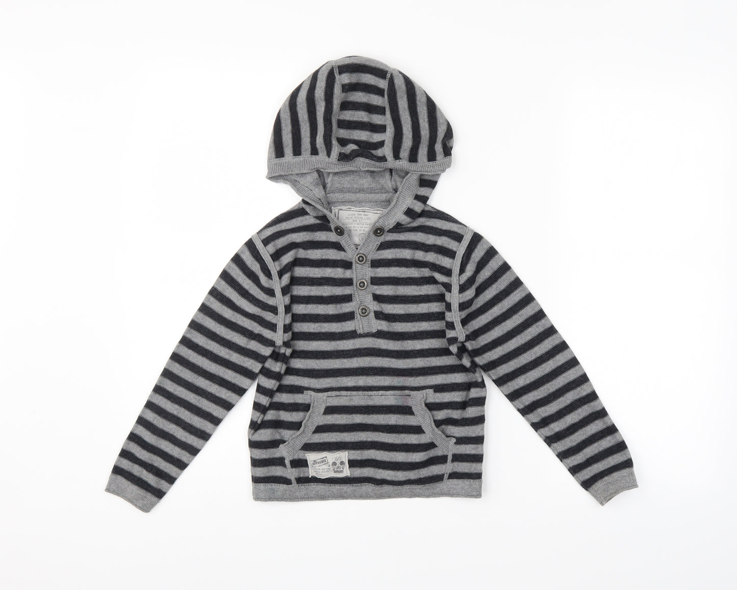 TU Boys Grey Spotted  Pullover Hoodie Size 7 Years