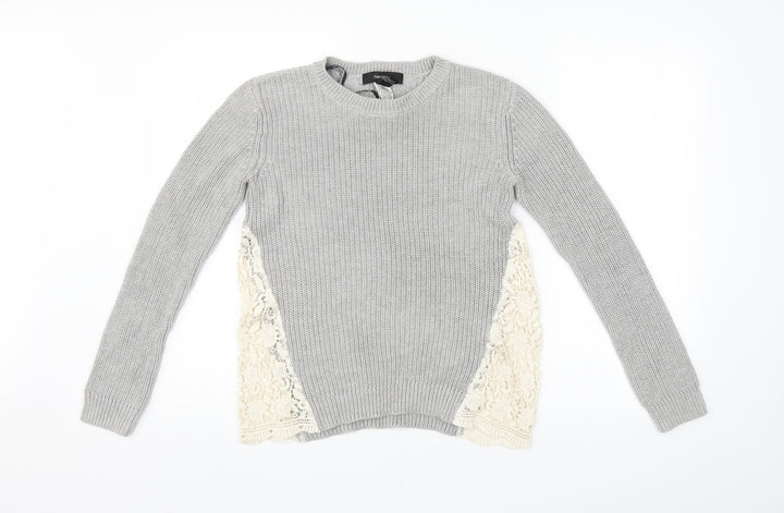 FOREVER 21 Womens Grey Floral Pullover Jumper Size S