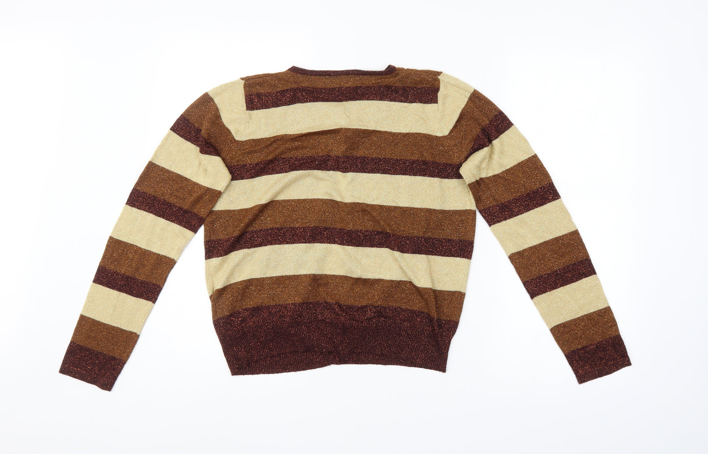 AMARANTO Womens Multicoloured Striped  Pullover Jumper Size 12