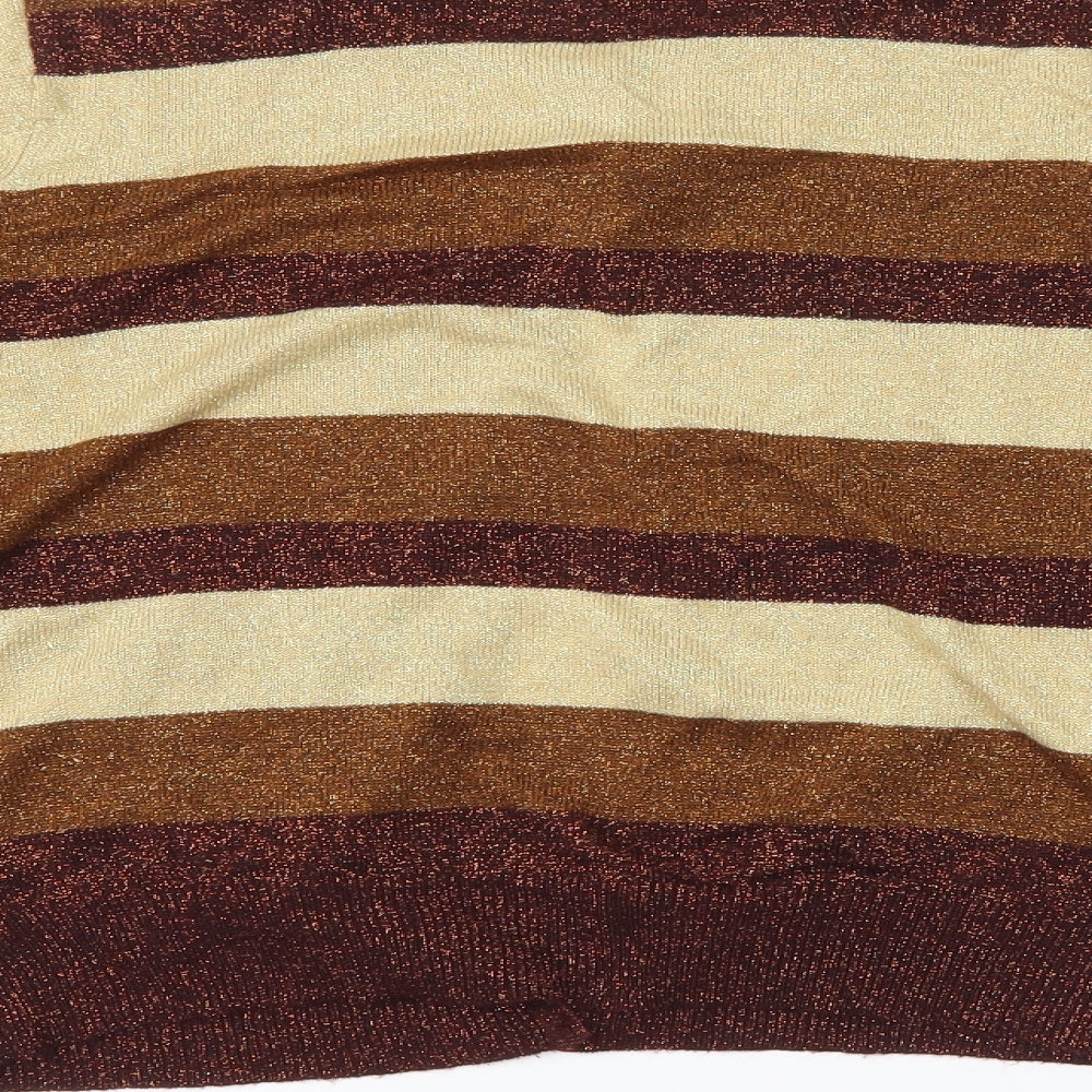 AMARANTO Womens Multicoloured Striped  Pullover Jumper Size 12