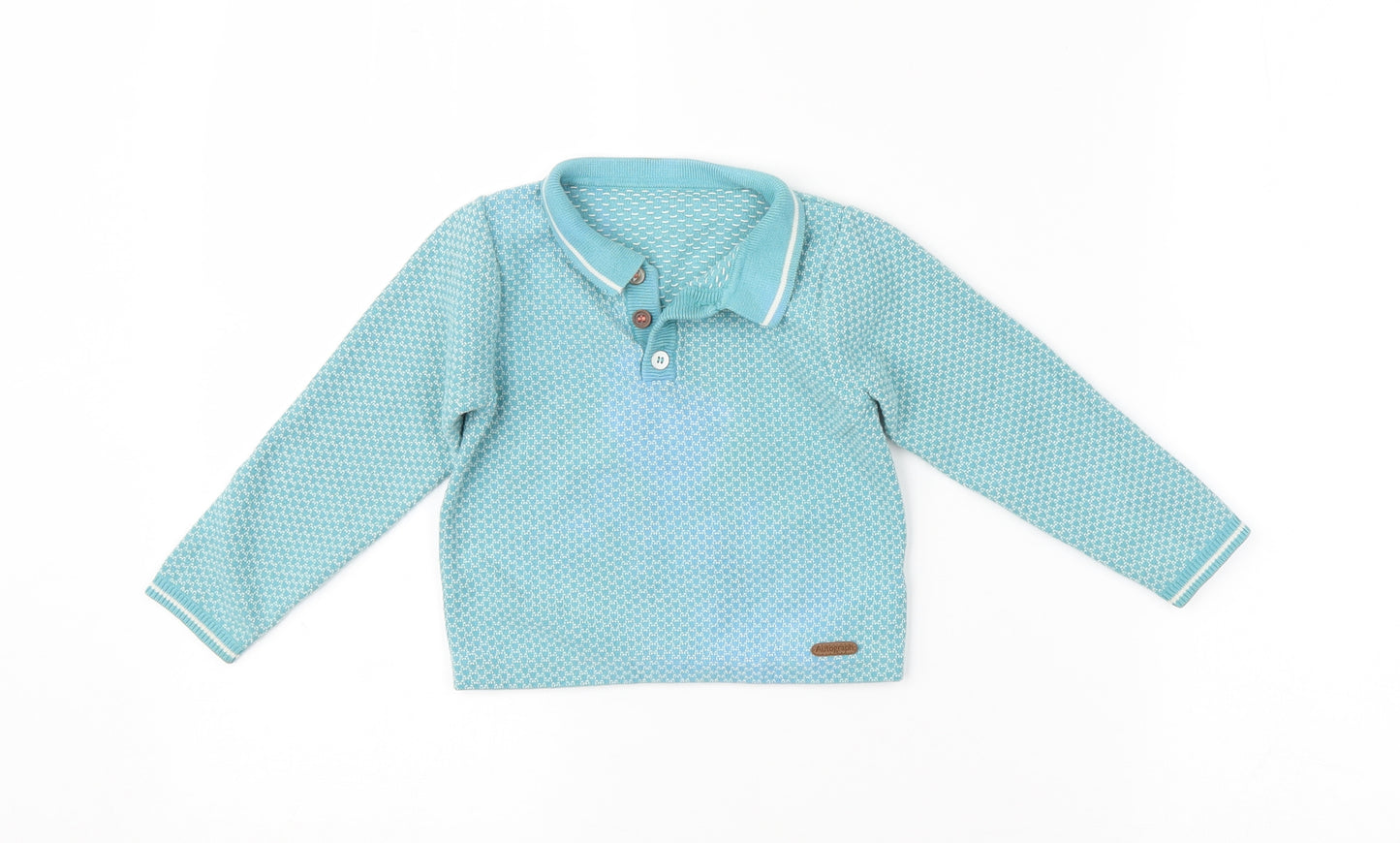 M&S Baby Blue Argyle/Diamond  Pullover Jumper Size 18-24 Months