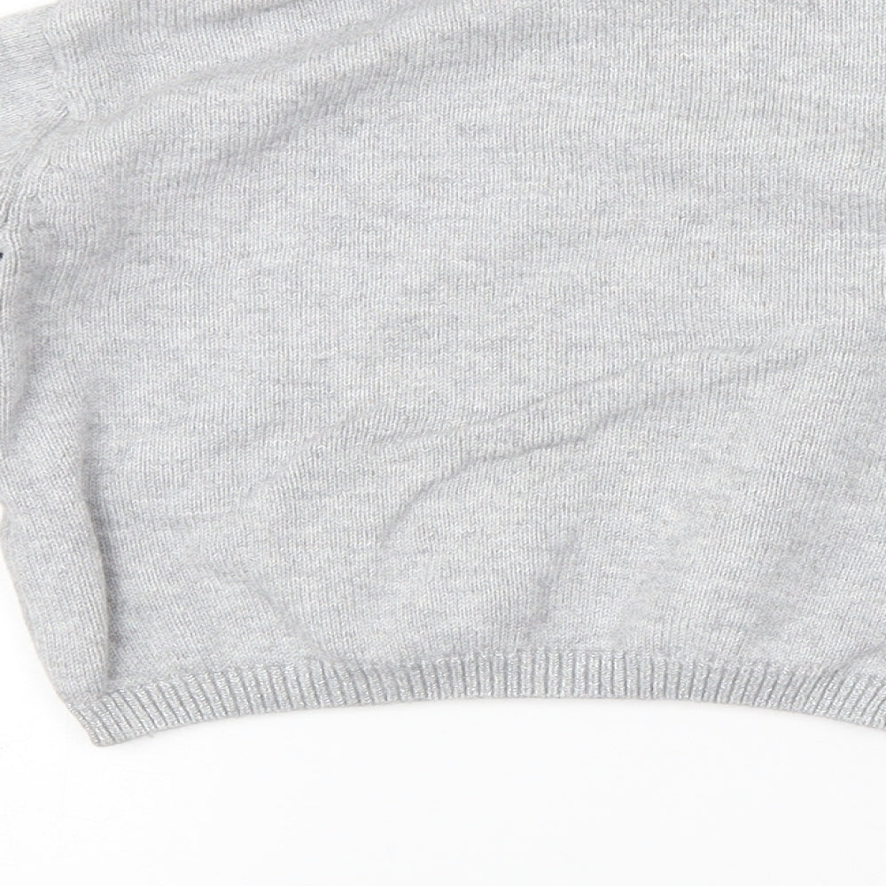 The Little White Company Girls Grey   Pullover Jumper Size 5-6 Years  - Reindeer