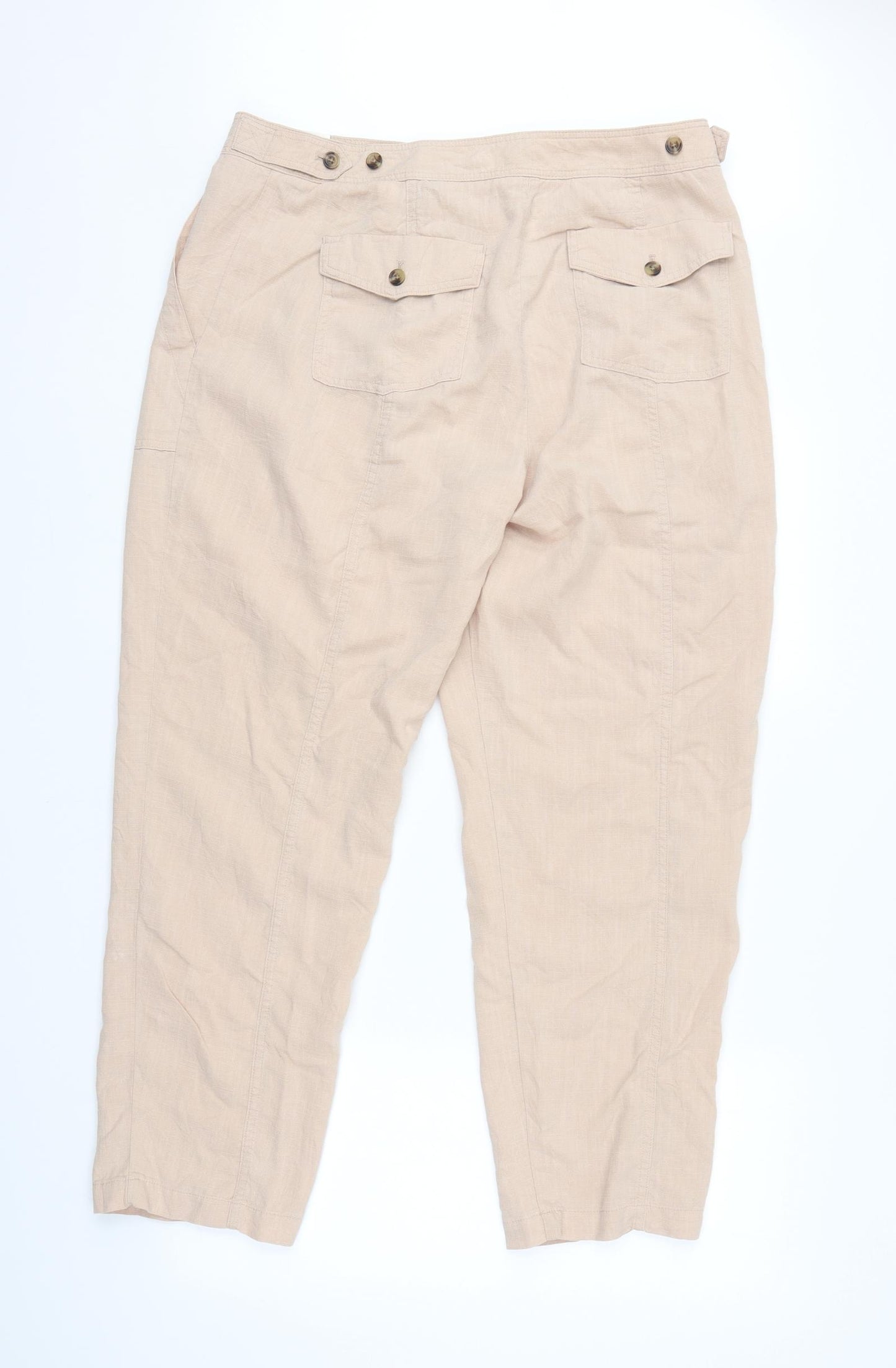 M&S Womens Beige   Trousers  Size 16 L32 in