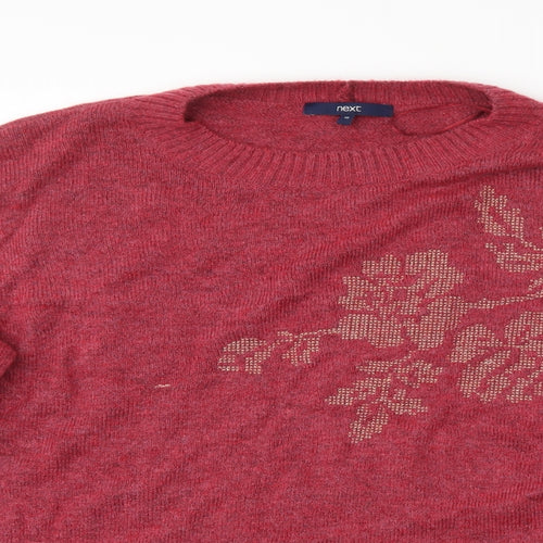 NEXT Womens Red Floral  Pullover Jumper Size 18