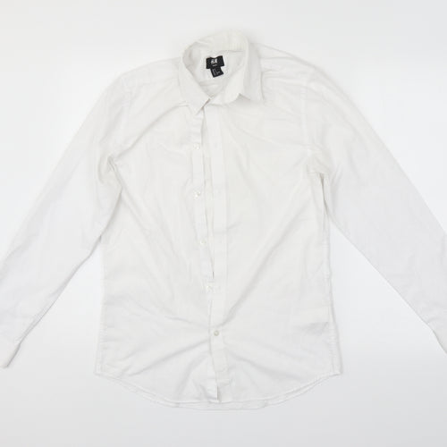H&M Mens White    Dress Shirt Size S