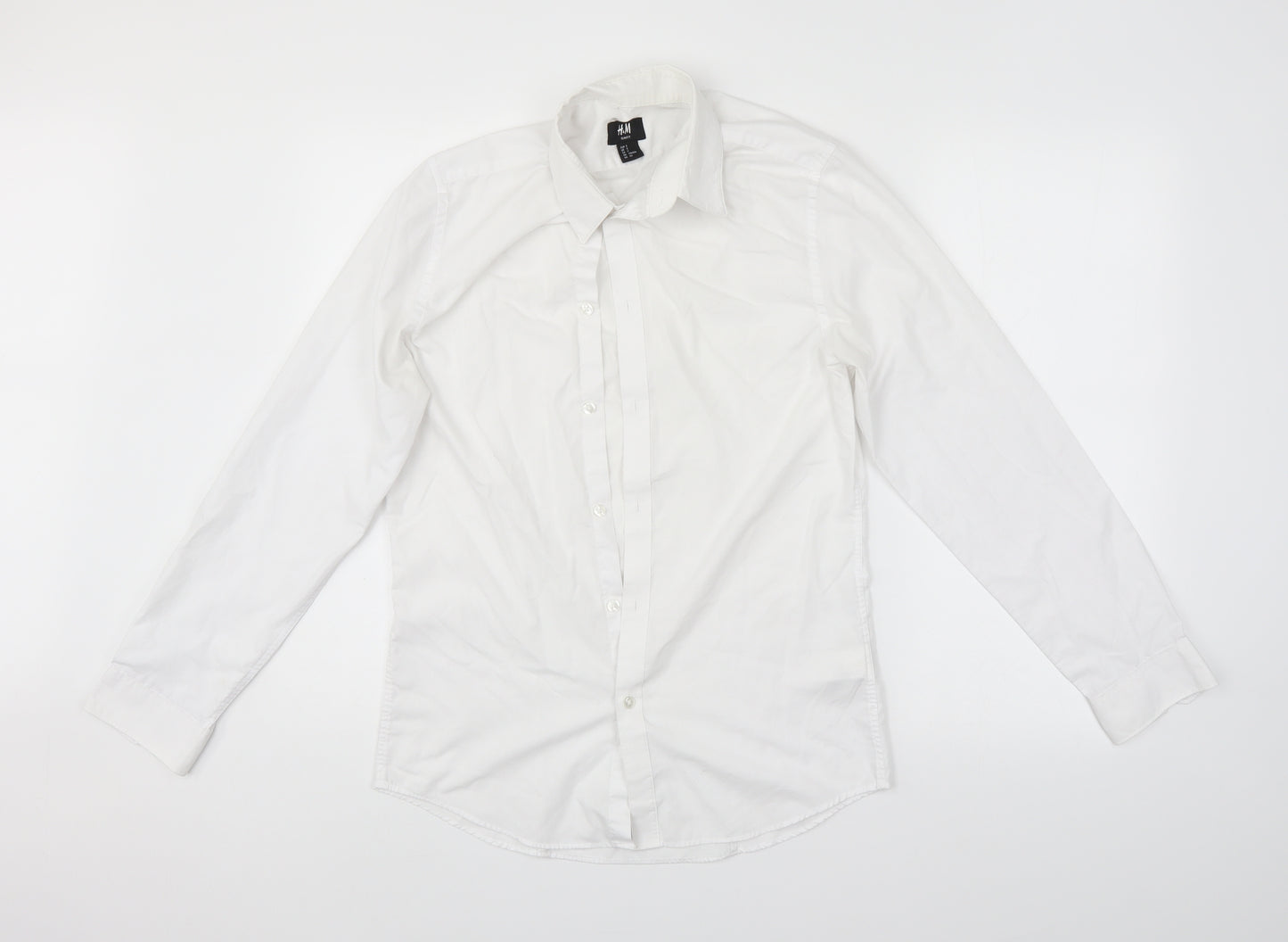 H&M Mens White    Dress Shirt Size S