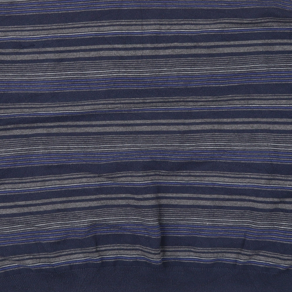 Jeff Banks Mens Blue Striped  Pullover Jumper Size M