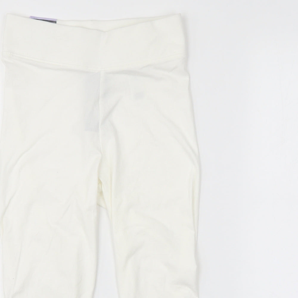 M&S Womens White   Cropped Leggings Size 8 L20 in