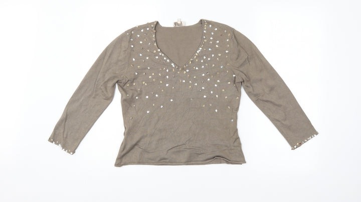 CC Womens Brown Pullover Jumper Size M
