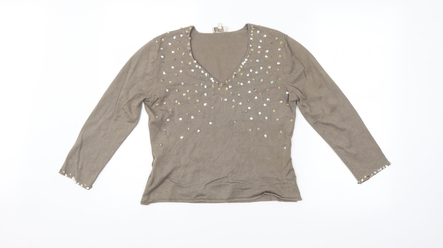 CC Womens Brown   Pullover Jumper Size M