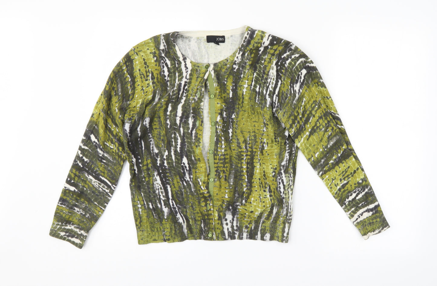 Jobis Womens Green Animal Print  Cardigan Jumper Size L