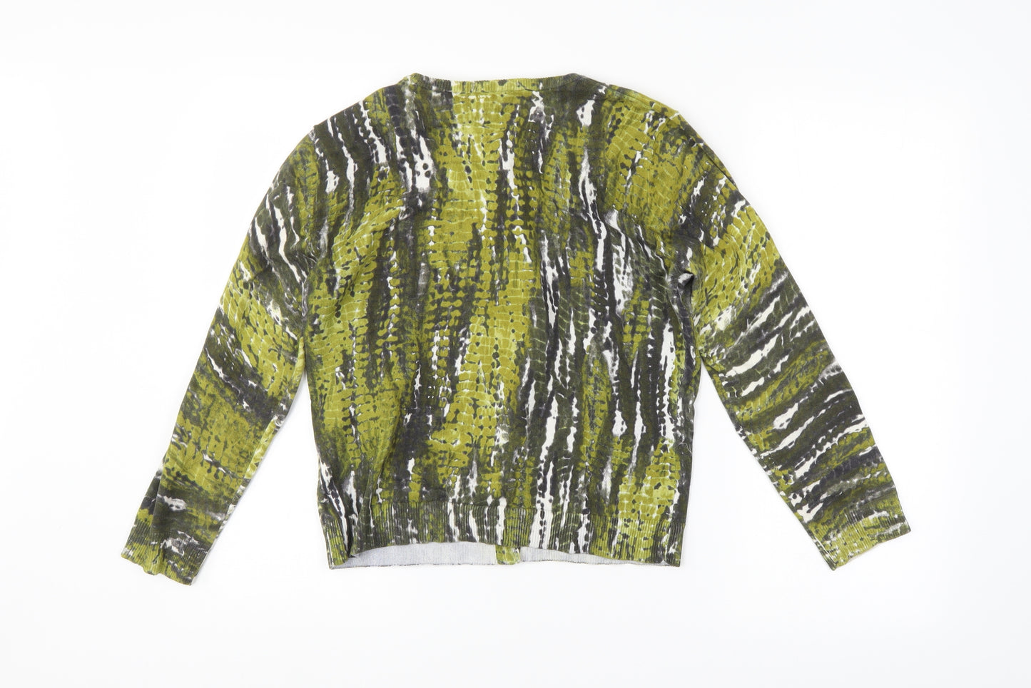 Jobis Womens Green Animal Print  Cardigan Jumper Size L
